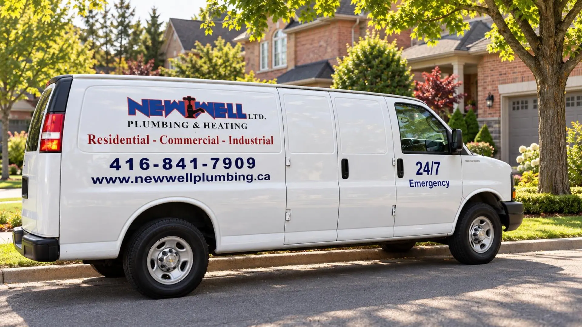 New Well Plumbing & Heating service van ready for a 24/7 emergency call in Ajax, Ontario