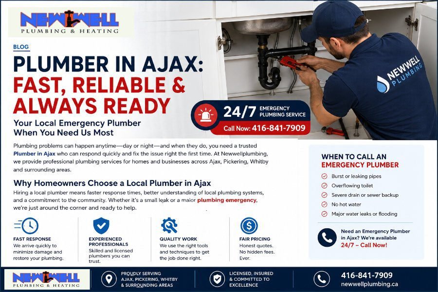 Plumber in Ajax: Fast, Reliable Plumbing Help When You Need It Most