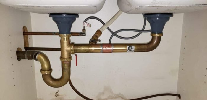 Double Sink Drain & Trap Assembly